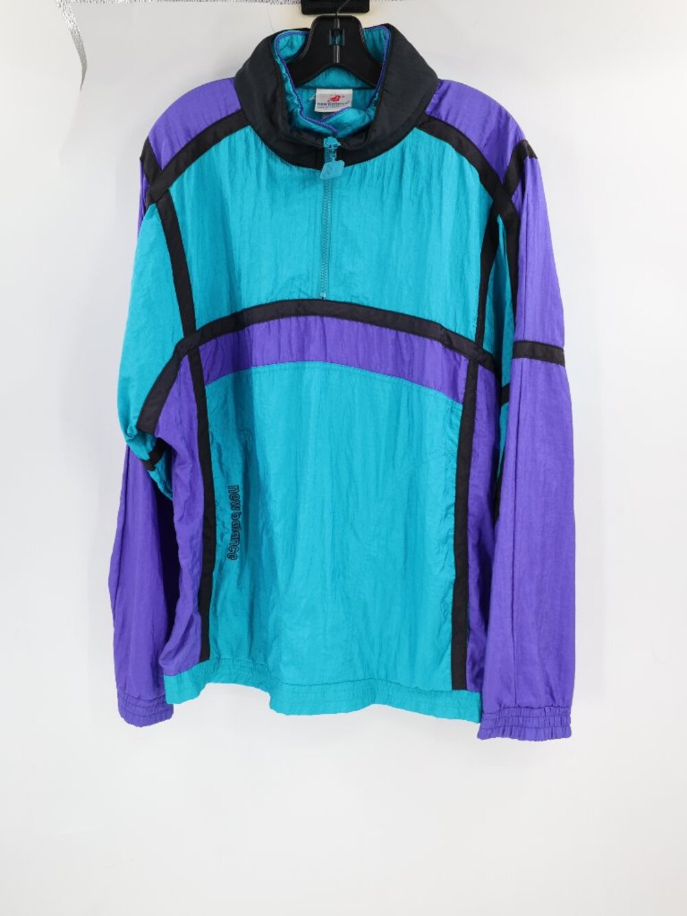 Vintage New Balance Jacket Mens XL Colorblock 1/4 Zip Windbreaker retro pullover